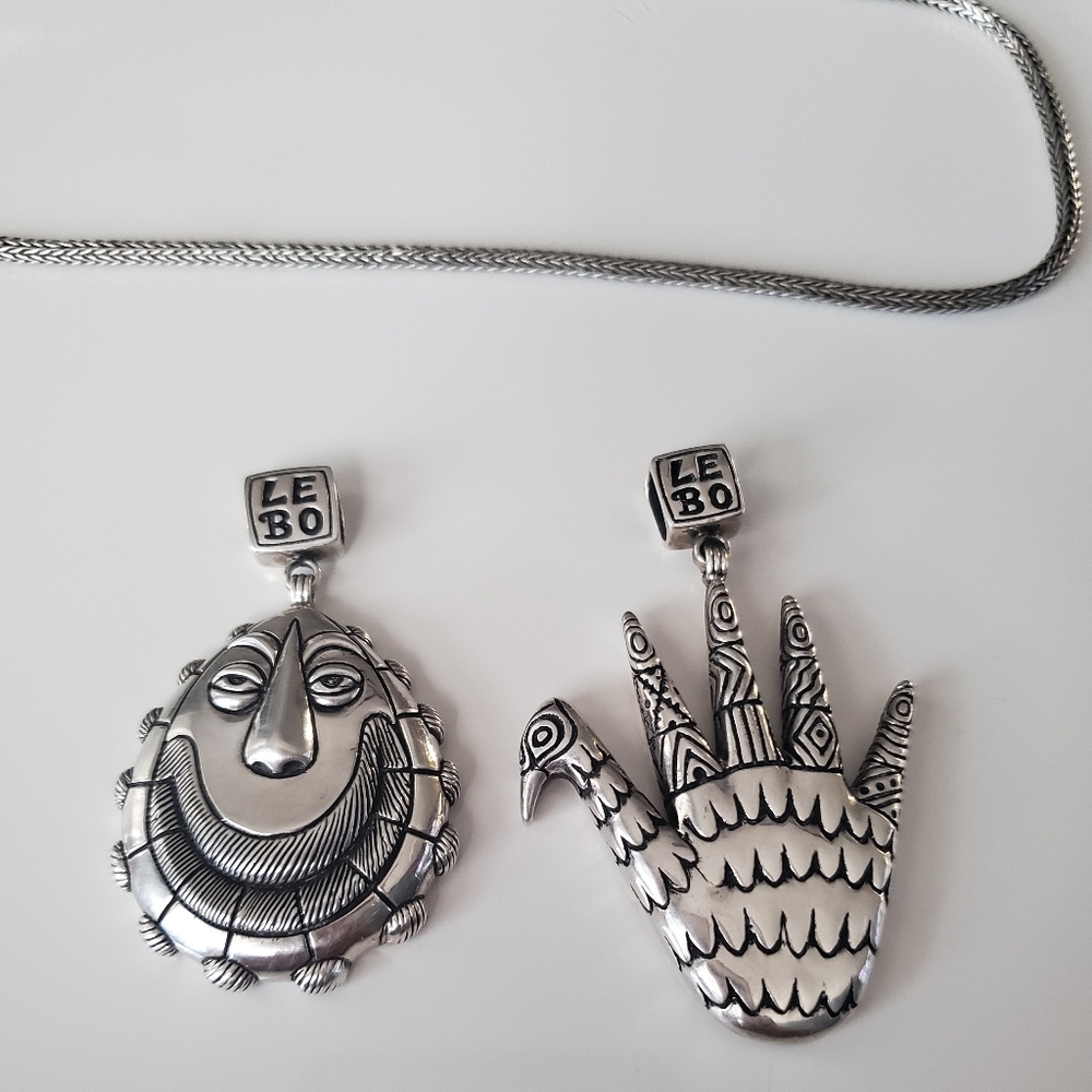 (2) Pendant/Medallion w/ Chain 100%Stirling Silver